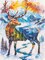 Christmas Paint by Numbers Kit for Adults, Deer Acrylic Oil Paint by Numbers Kits for Adults Beginner Canvas with Paintwork Art Crafts for Home Decor 16x20 inch k3